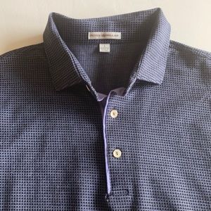 Peter Millar navy blue and purple polo shirt